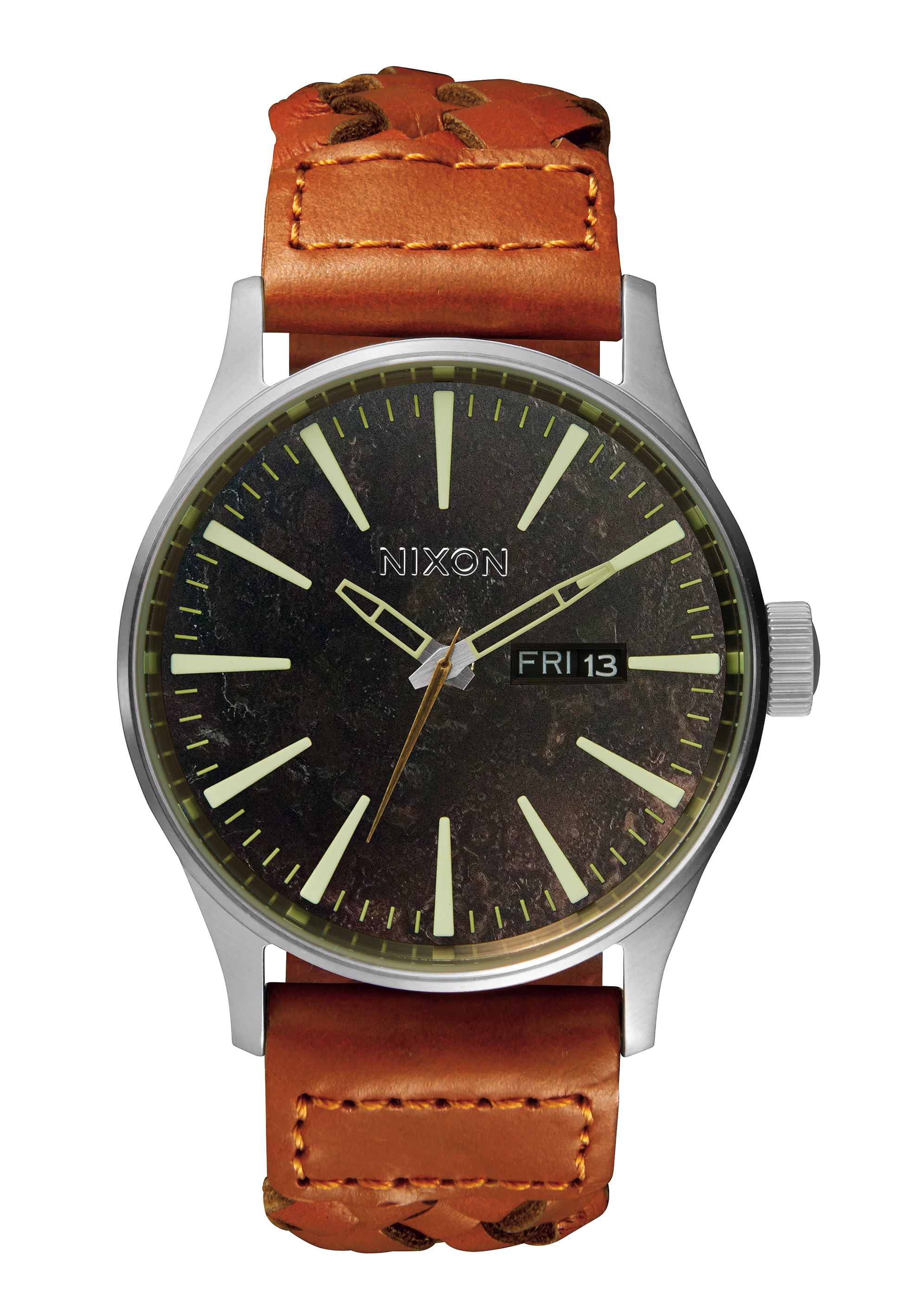 Nixon The Sentry Leather Dark Copper / Saddle Woven