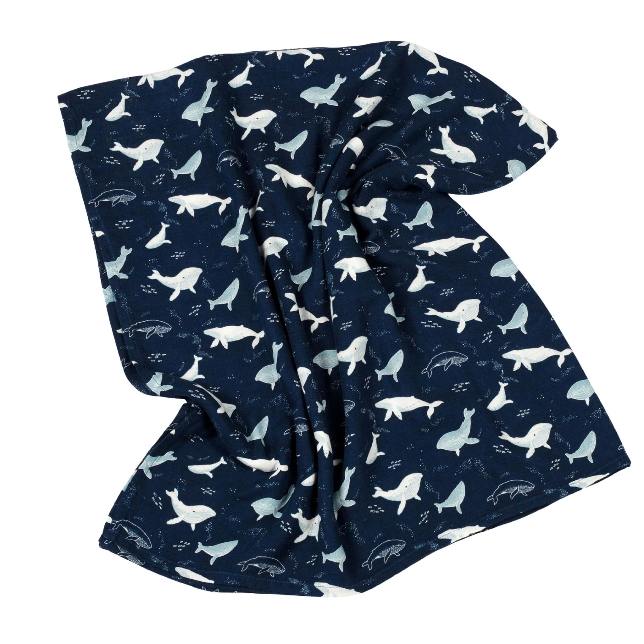 Loulou Lollipop Couverture Mousseline Bambou - Baleines