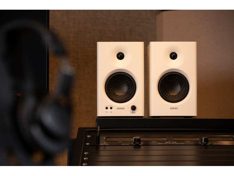 Edifier Regallautsprecher Paar MR4 Weiss Aktivierte Studio-Monitor-Lautsprecher