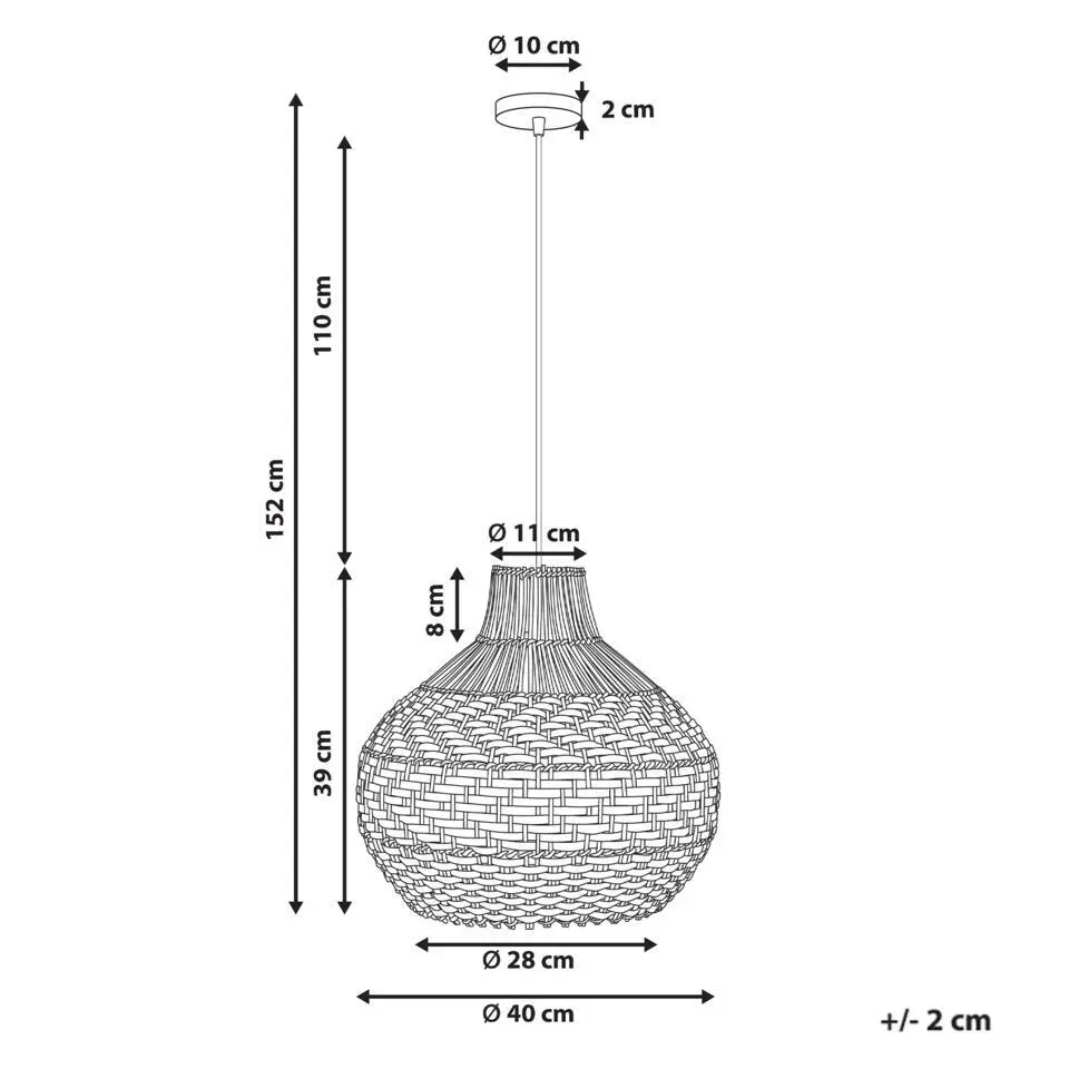 YAUCO - Hanglamp - Wit - Rotan