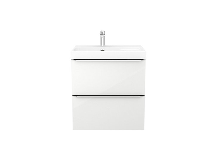 Meuble sous vasque à suspendre GoodHome Imandra blanc 60 cm + plan vasque Mila