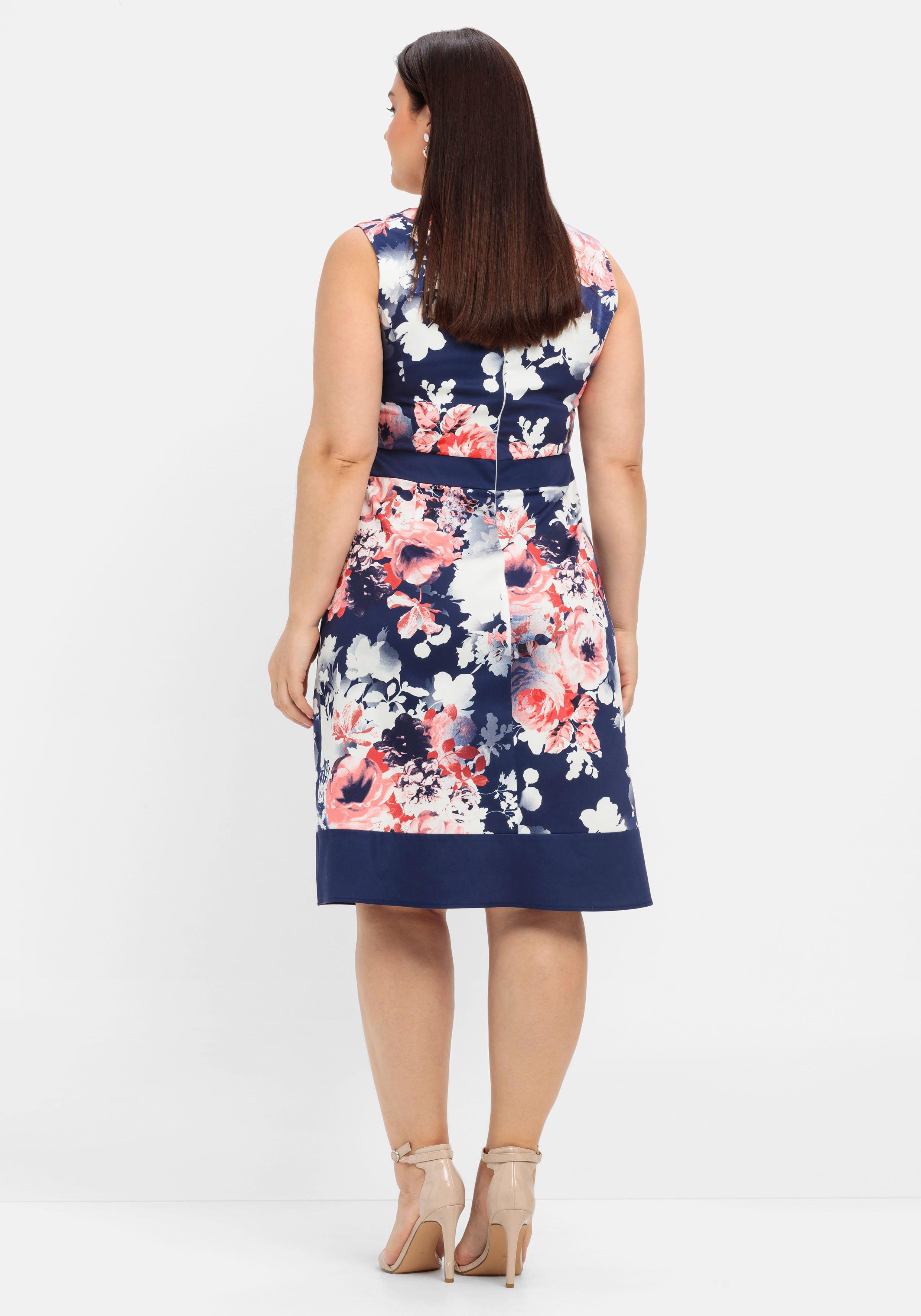 Cocktailkleid in A-Linie mit Blumendruck