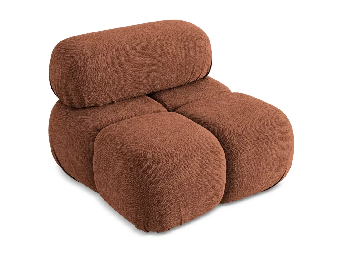 Fauteuil en Chenille - terre cuite - LOKUA