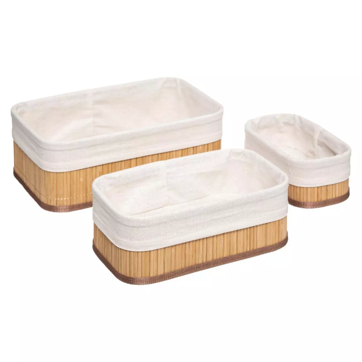 Lot de 3 paniers Nuevo Ecru