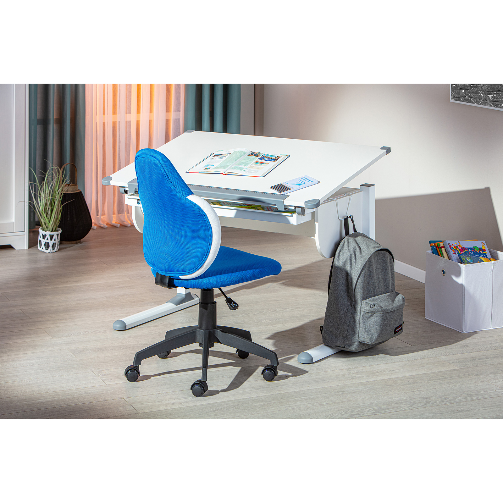Kinderstuhl JESSI - blau-weiß - höhenverstellbar