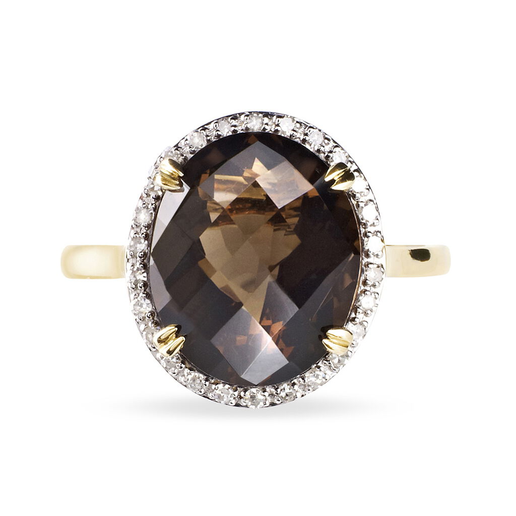 Bague Anna Or Jaune Quartz Et Diamant