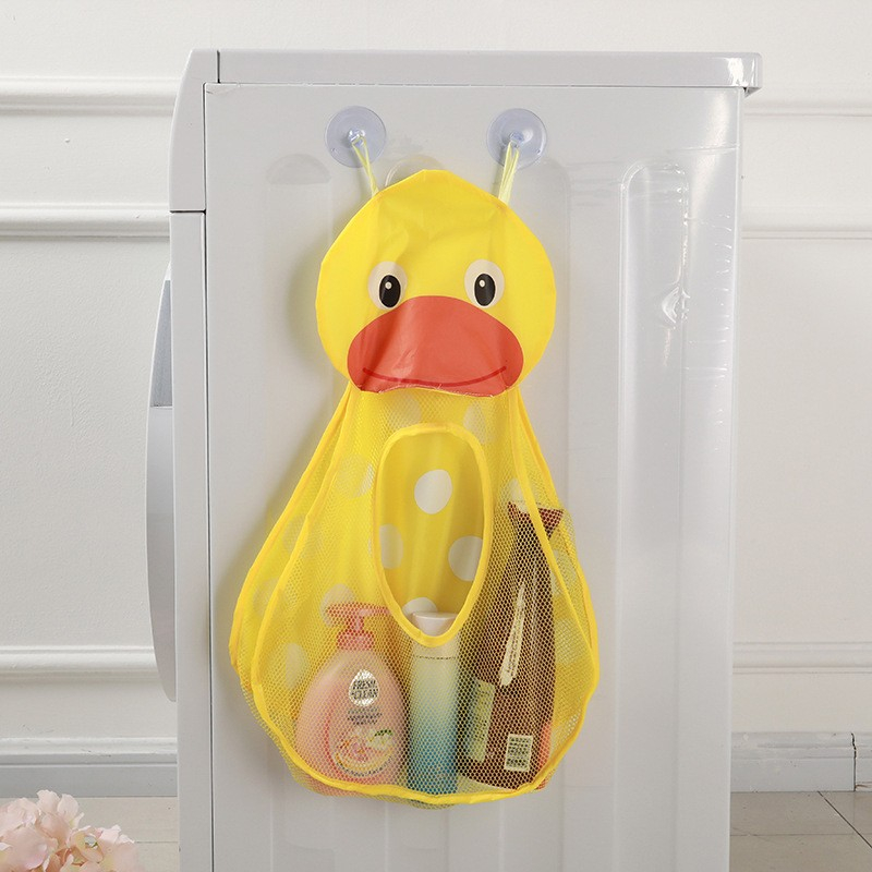 Mesh Badewannen Organizer Beutel Kinder Spielzeug Aufbewahrungs Netz mit Saugnäpfen - Ente
