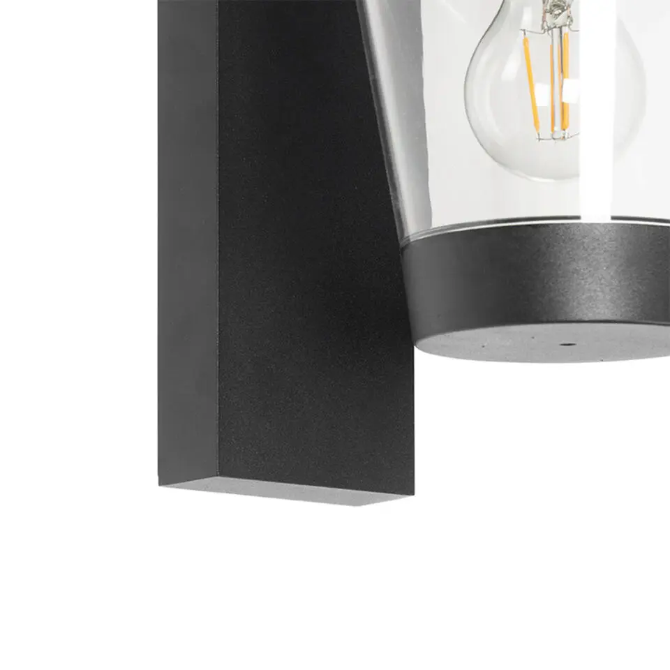 Qazqa wandlampen buiten joren zwart e27