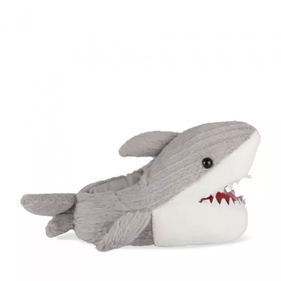 Chaussons peluche requin GRIS TAMS