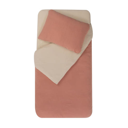 Parure de couette + taie 100x140 / 40x60cm Terracotta Cailloux - DOMIVA