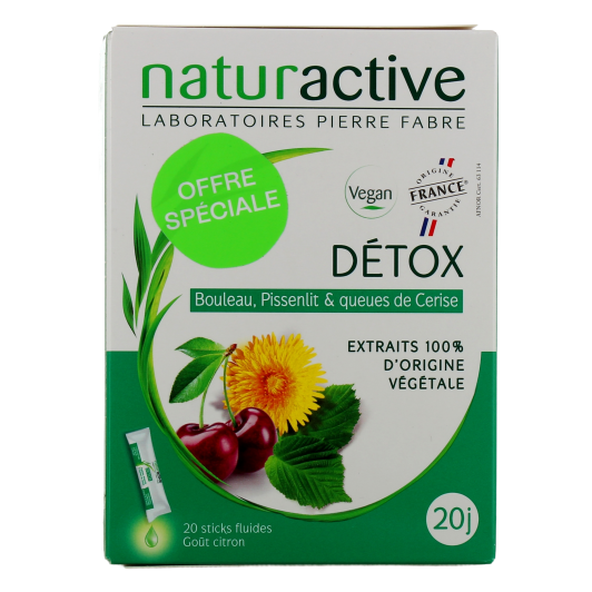 Naturactive Détox 20 Sticks Fluides - Elimination, Détoxification