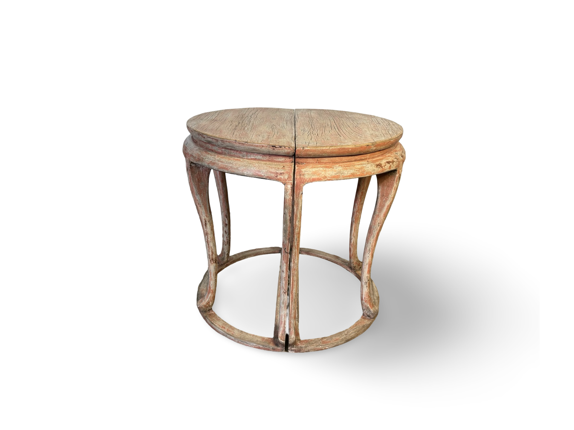 Wandtafel half rond zalmroze Wandtafel half rond uniek zalmroze