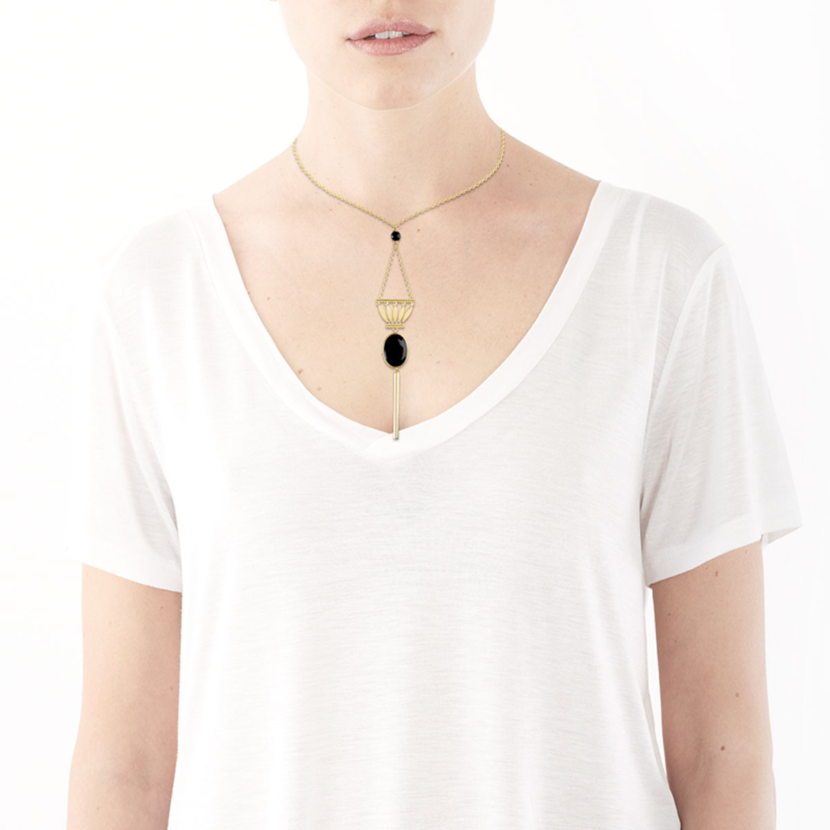 Collier doré acrylique