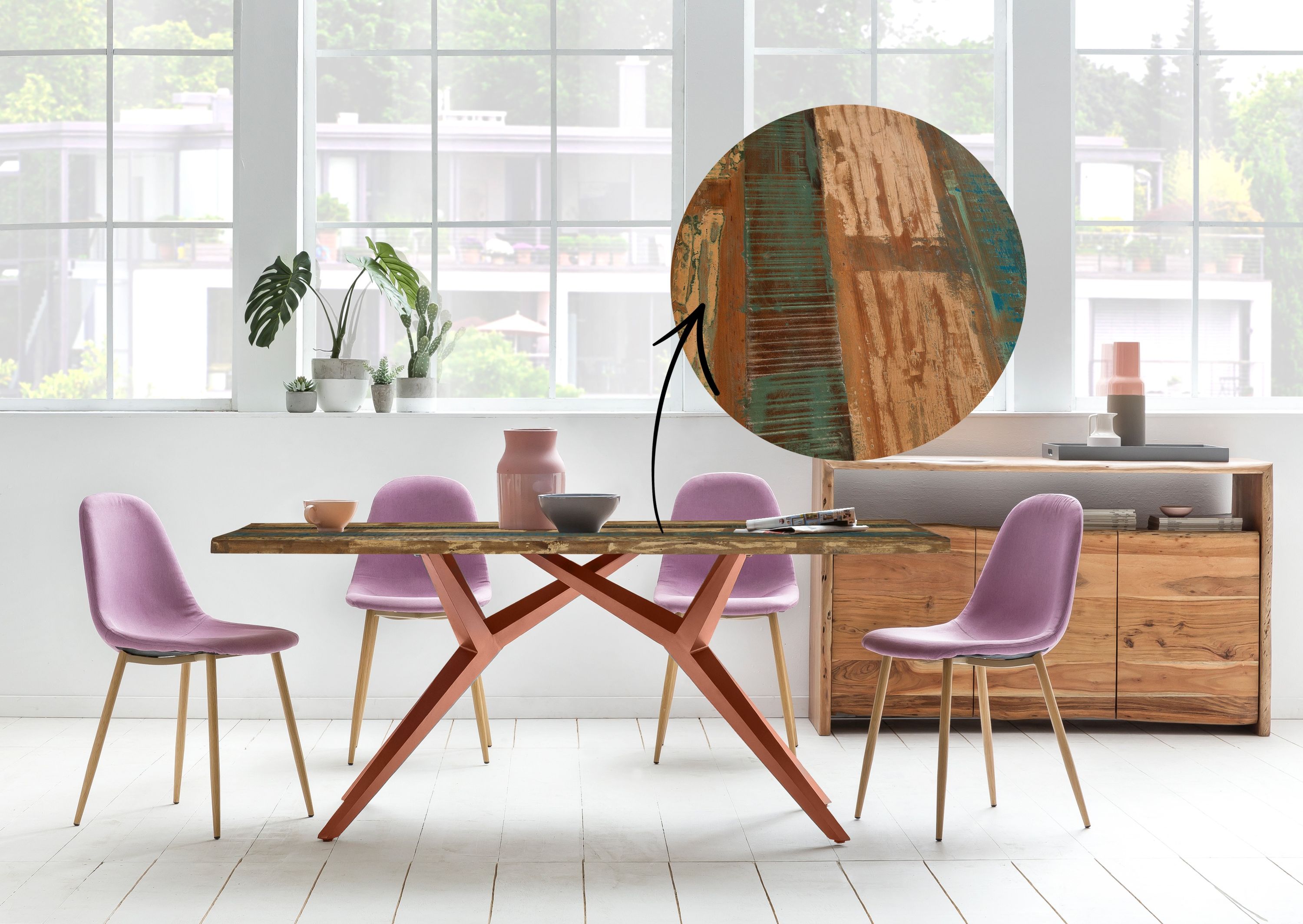 Tisch 180x100 Altholz Metall Esstisch Speisetisch Küchentisch Esszimmer Küche
