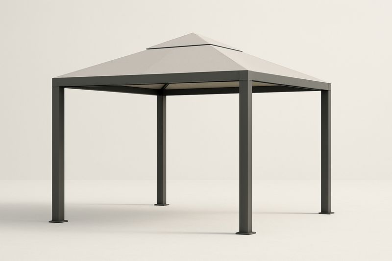 Gartenpavillon Stahl Polyester Beige 3x3m