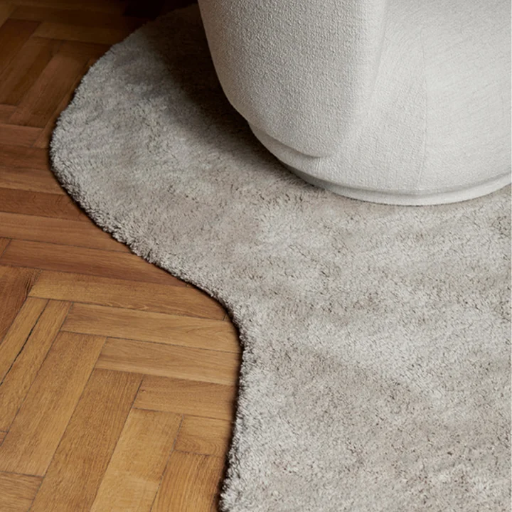 Ferm Living - Forma Wollteppich S, aschbraun