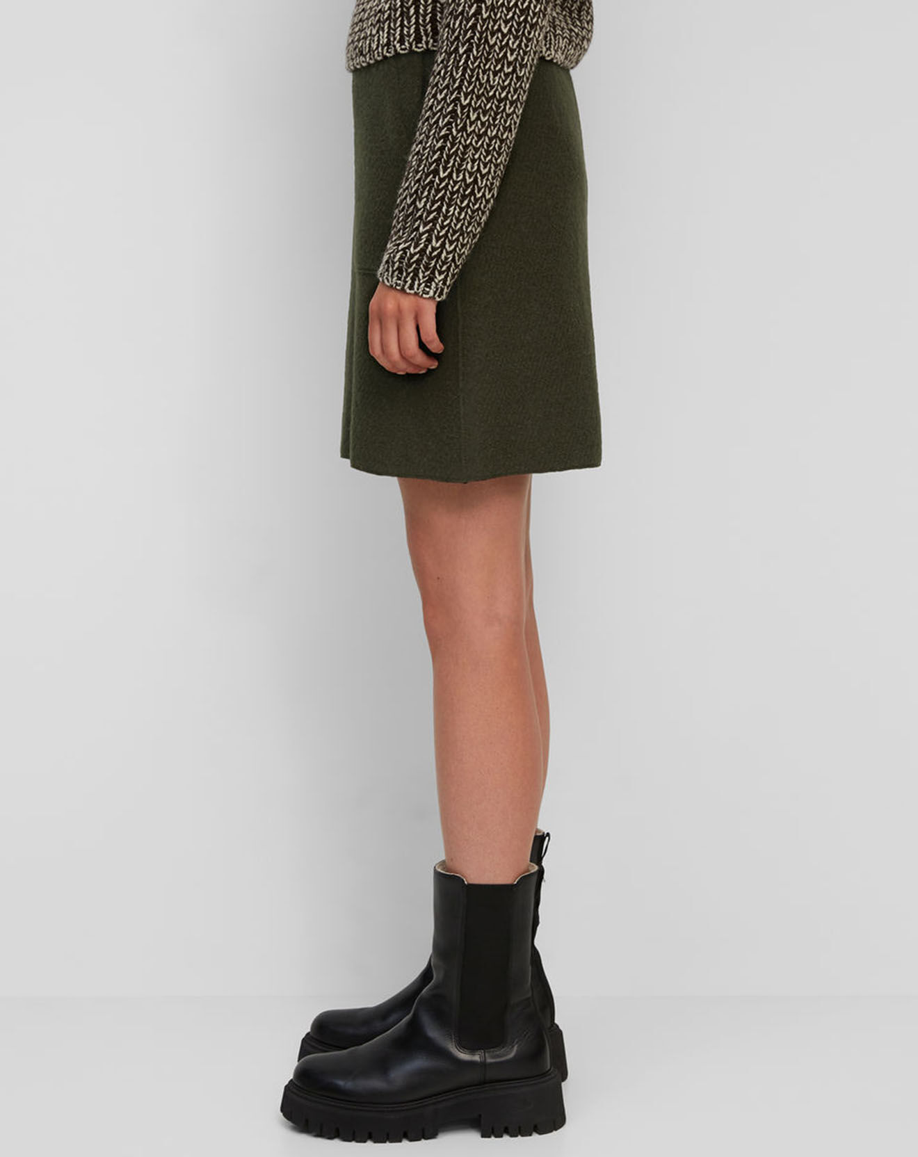 Marc O'Polo Jupe en 100% Laine vierge bouillie marron foncé