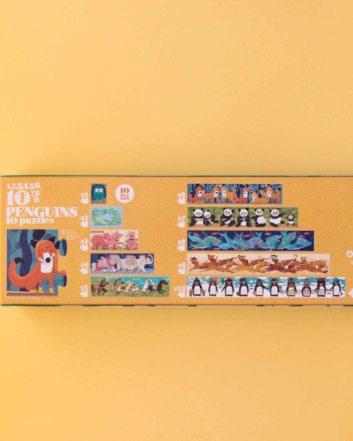 Puslespill og Tellelek – 10x Puslespill Barn 3år+ | 10 penguins puzzle NEW