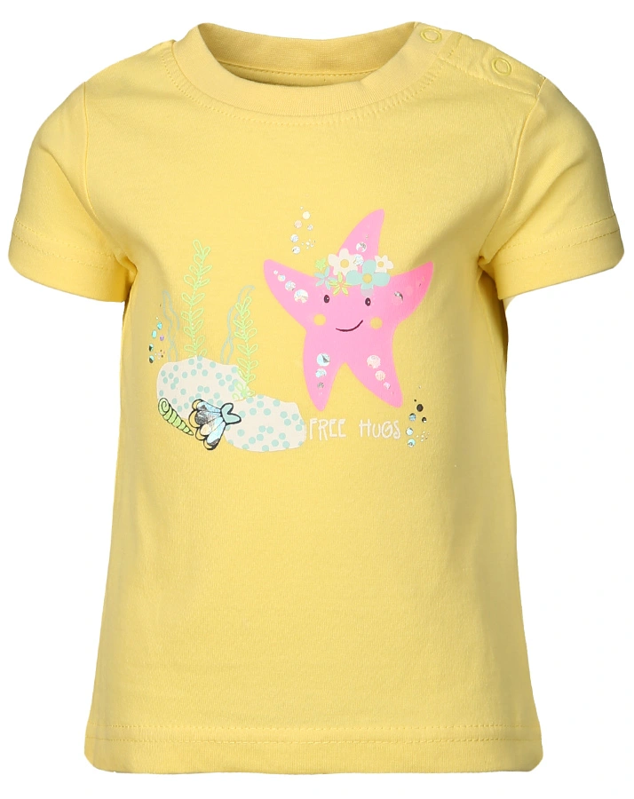 T-Shirt MERMAID SUMMER mit Shorts in gelb/rosa