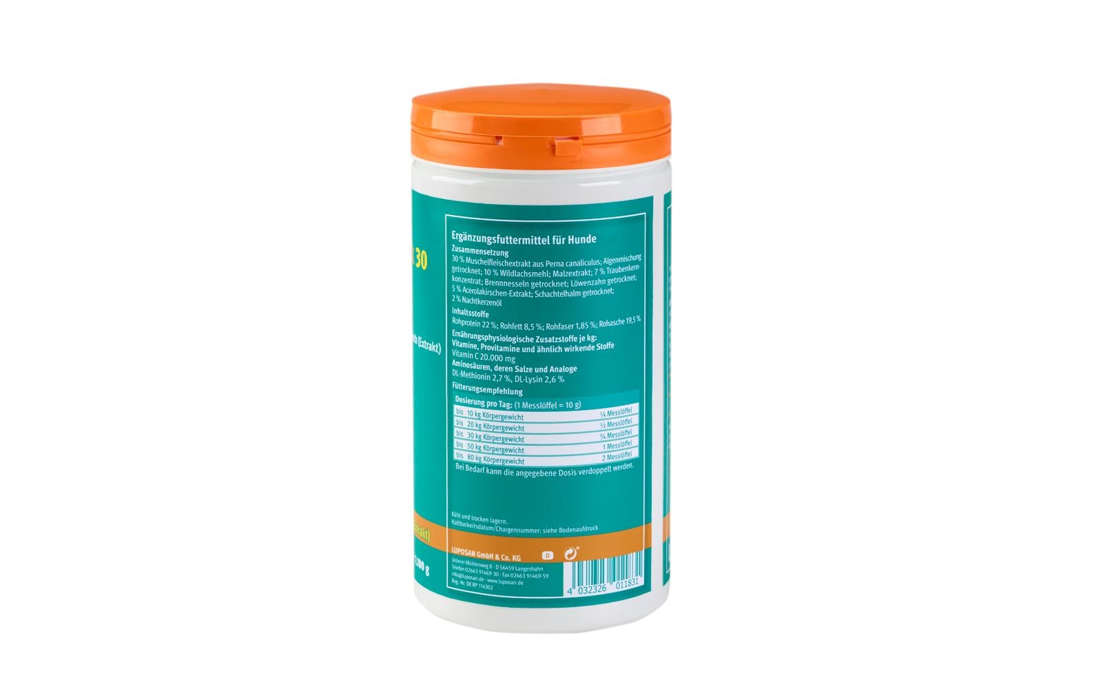 Hunde-Nahrungsergänzung Gelenk 30 Pellets, 1100 gErgänzungsfuttermittel für Hunde