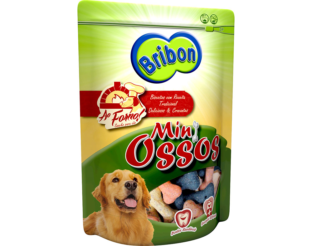 SNACKS PARA CÃO BRIBON AO FORNO MINI OSSOS 200G