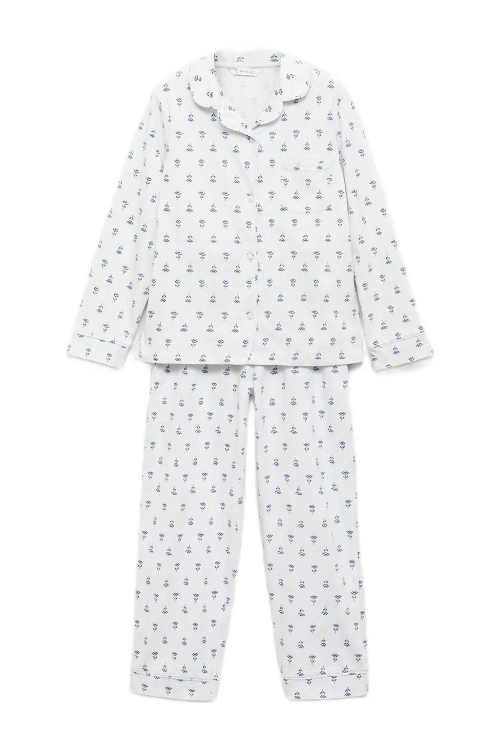 Mango Kids pyjamaset lichtblauw/wit