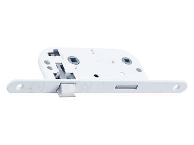 Serrure à encastrer Bricard condamnation bout rond blanc axe 40 mm réversible