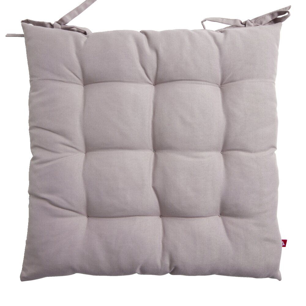 Coussin de chaise gris 40x40cm à nouettes