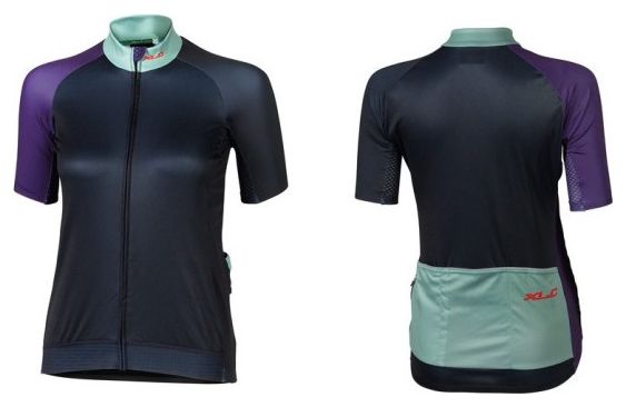 Maillot Manches Courtes XLC JE-S18 Bleu Foncé Vert Lilas