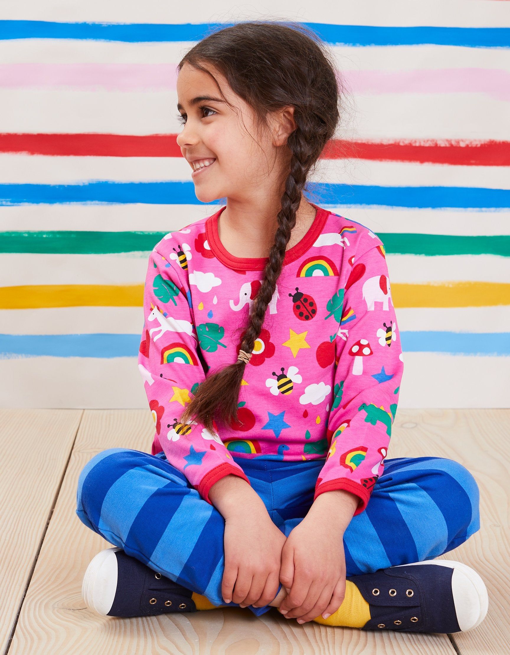 Toby Tiger Langarmshirt mit farbenfrohem Print