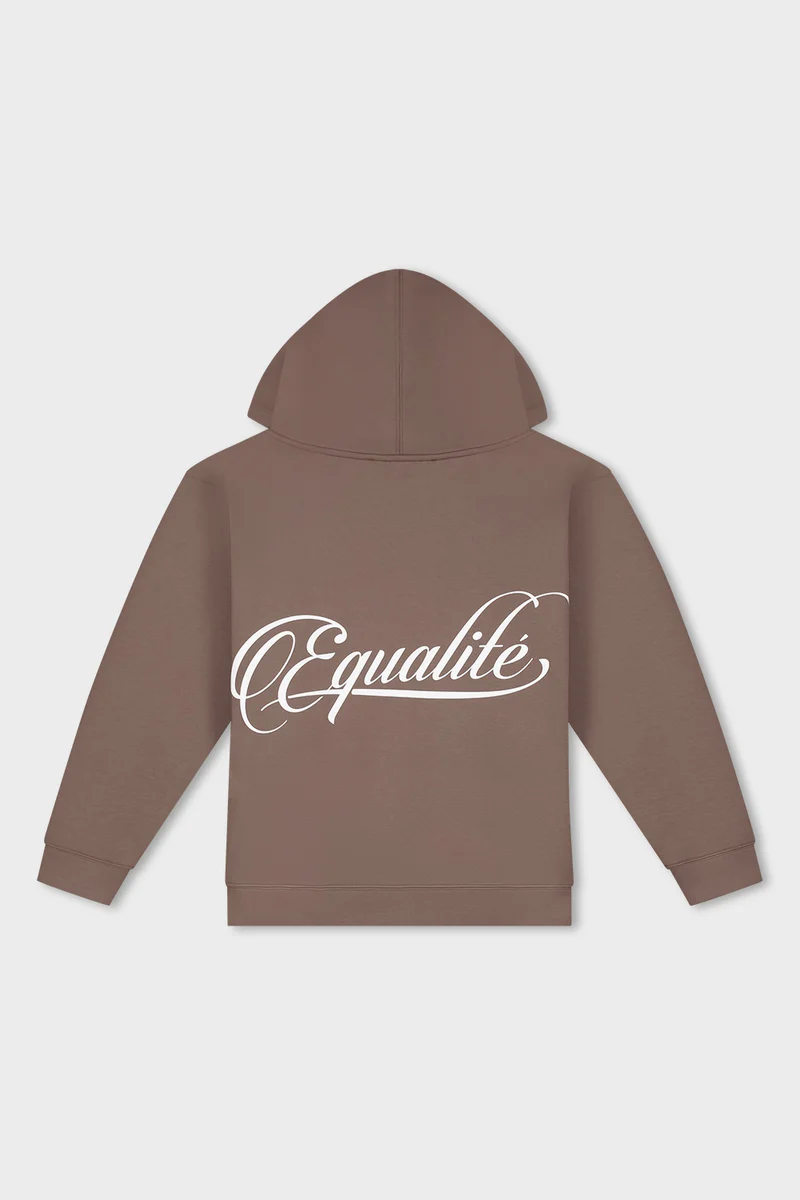 Equalité Yuki Oversized Scuba Full Zip Hoodie Dames Bruin