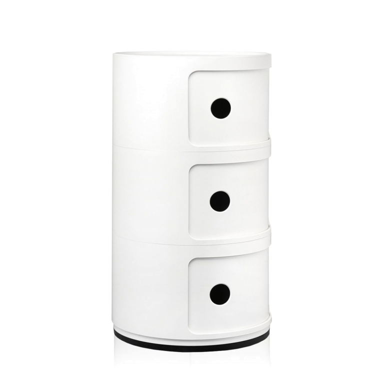 Kartell Componibili kast nachtkastje large (3 comp.) Ø32 wit