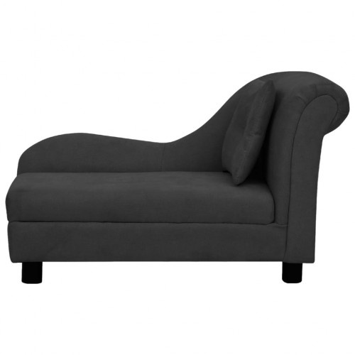 Sofá com almofada para cães, preto