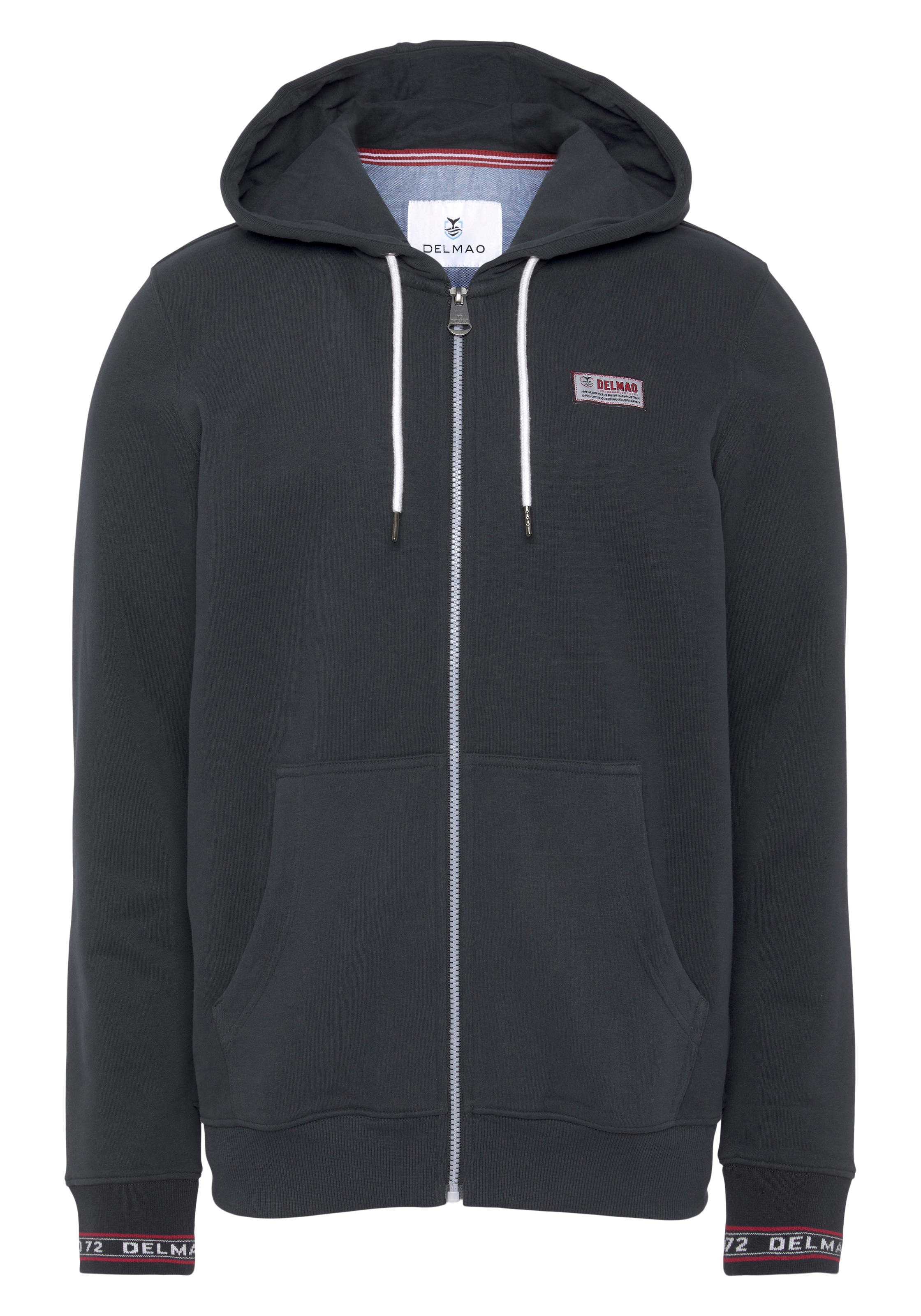 DELMAO Kapuzensweatjacke , mit kontrastfarbenen Reissverschlüssen