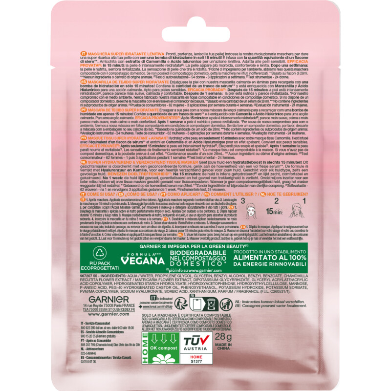 Garnier Skinactive hydra kamille tissue masker