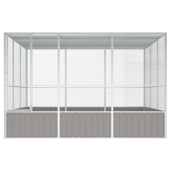vidaXL Fuglebur grå 302,5x324,5x211,5 cm galvanisert stål