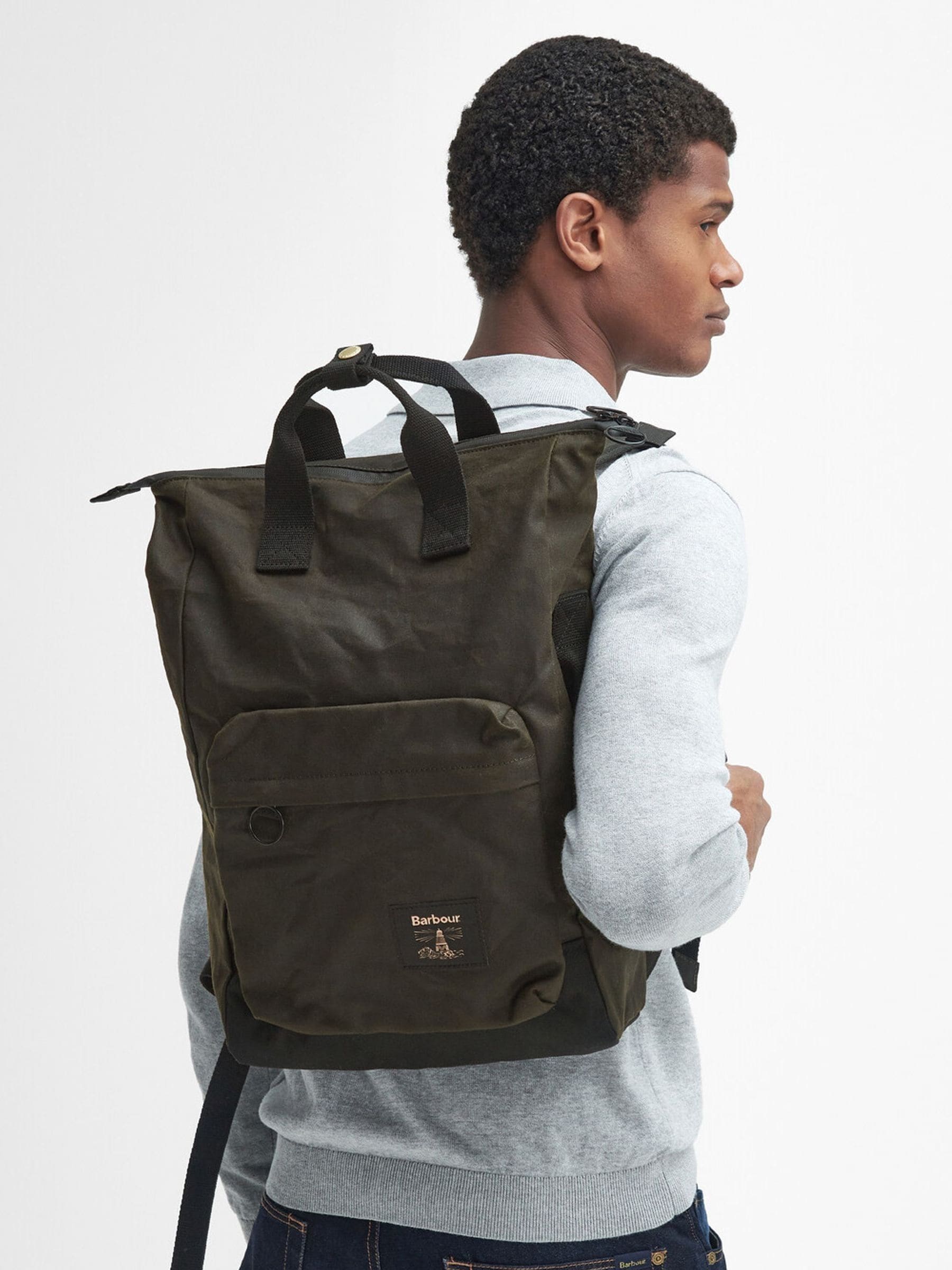 Groen - Barbour® Field gewaxte rugzak