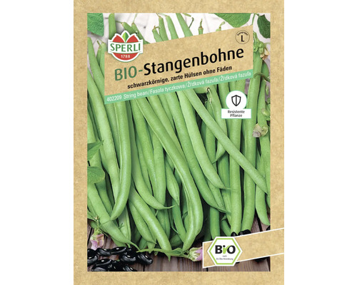 Biologische stokbonen Sperli groentezaden, veerloos