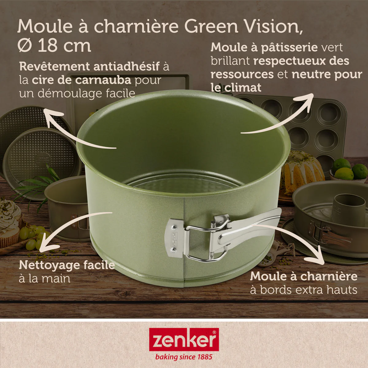 Moule à panettone à charnière 18 cm Green Vision Zenker