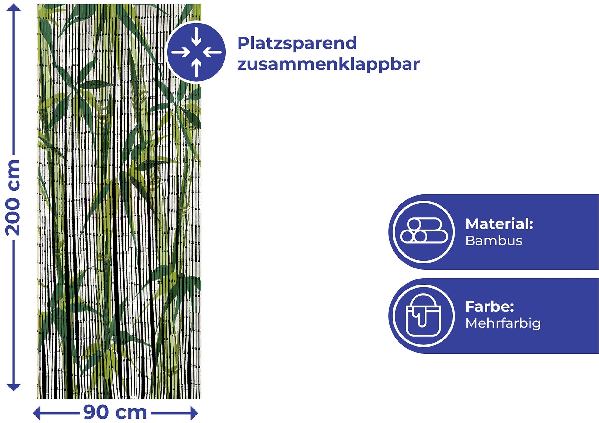 Maximex Türvorhang »Modell Bamboo« Hakenaufhängung 1 Stk. tlg. Insekten- und Sichtschutz aus Bambus, für Balkon oder Terrasse