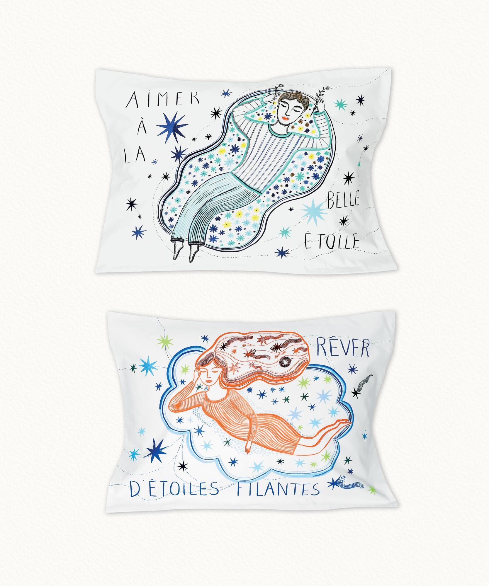 2 Taies d' oreiller Etoile  50 x 70cm - Rectangle
