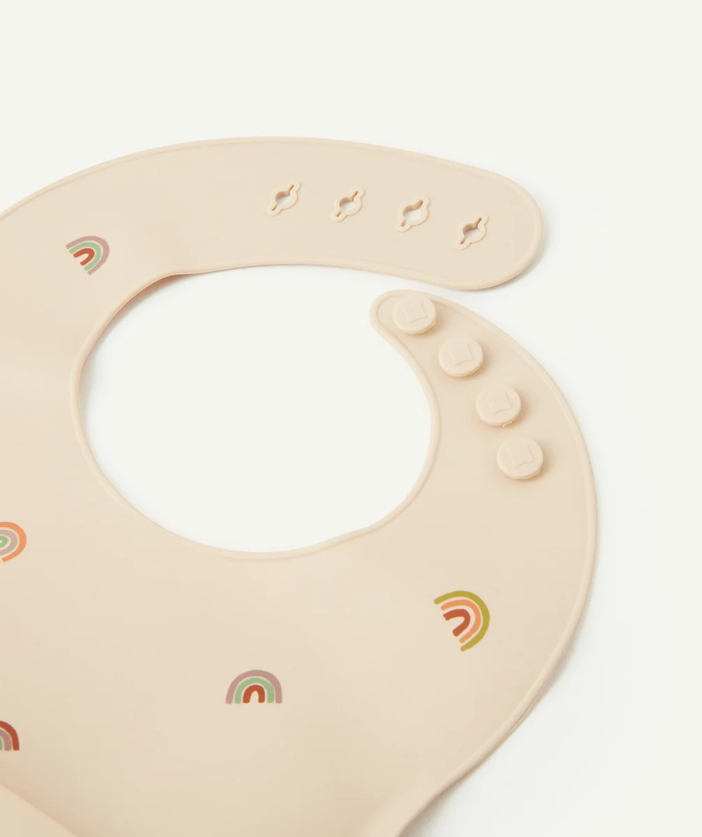 MUSHIEBAVOIR BEIGE ARC-EN-CIEL EN SILICONE POUR BÉBÉ