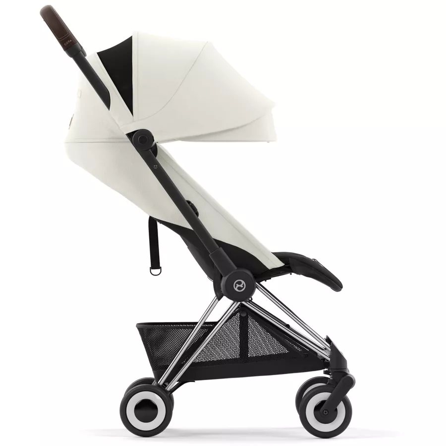 cybex PLATINUM Buggy Coya Chrome Dark Brown Off White inklusive Babyschale Cloud T I-Size Mirage Grey und Adapter