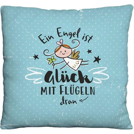 Sheepworld Plüschkissen »Ein Engel ist Glück mit Flügeln dran«