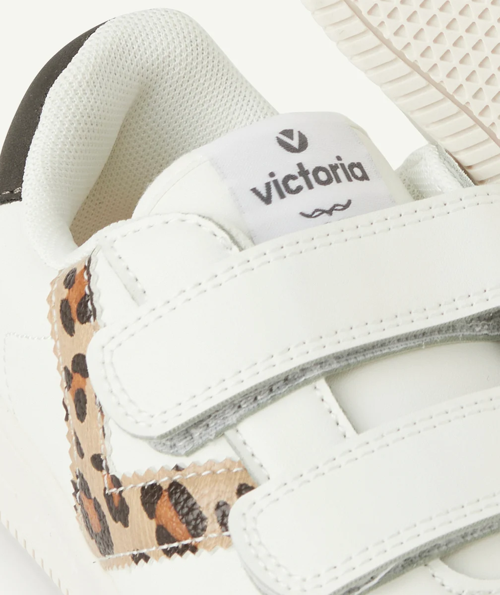 VICTORIABASKETS BLANCHES FILLE LOGO LÉOPARD