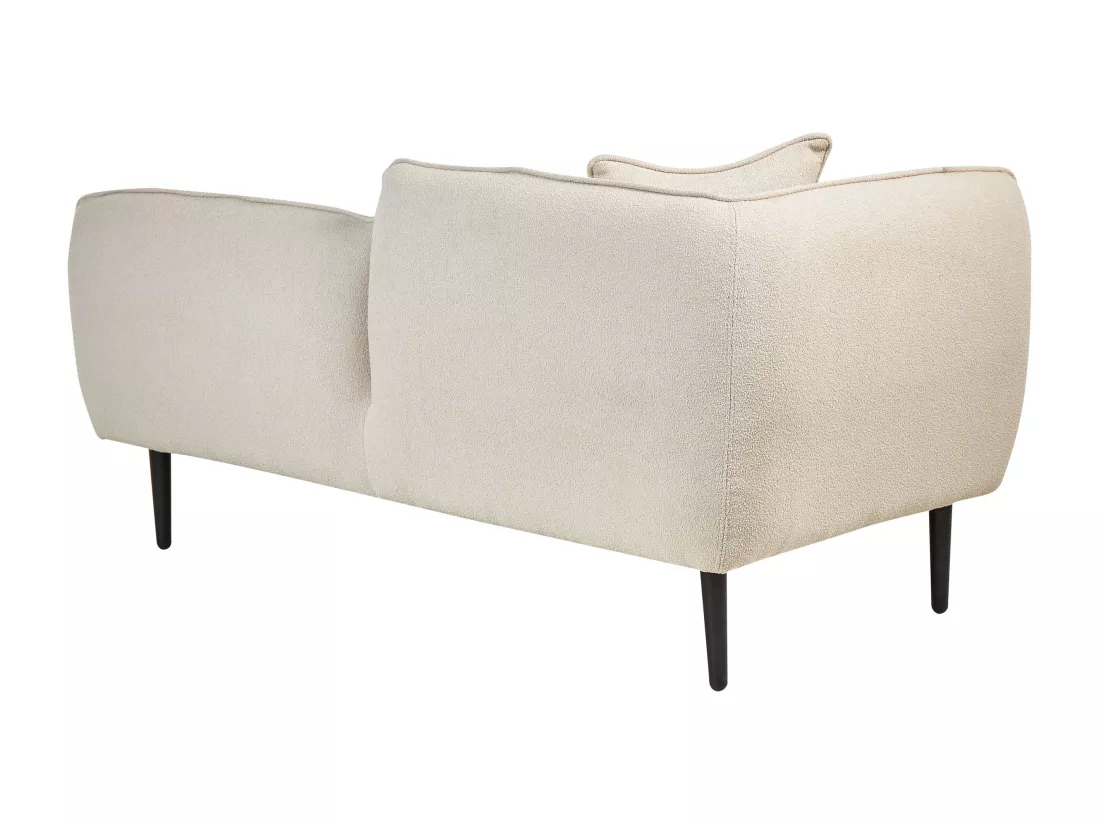 Méridienne d'angle à droite en tissu bouclé beige clair CHEVANNES