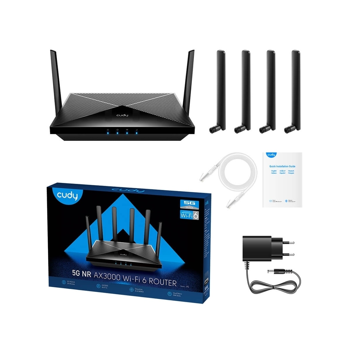 CUDY 5G Router P5 Rel 16 AX3000 Gigabit Dual-SIM