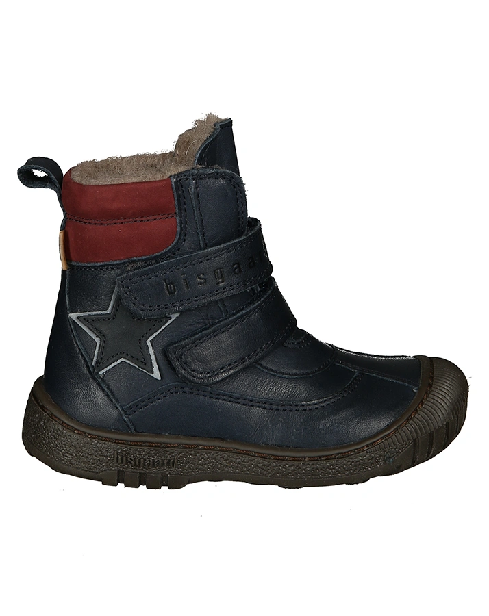 Leder-Boots TEX REFLECT mit Klett in dunkelblau