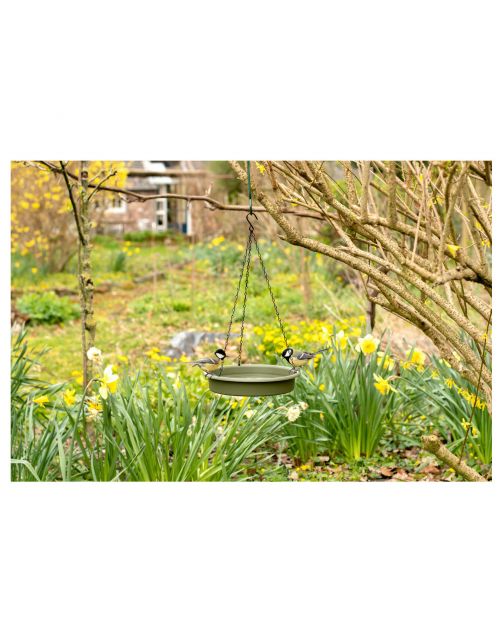 Wildbird Hangende Voer- En Waterschaal Set - Vogel - Voerbak- Drinkbak - Groen
