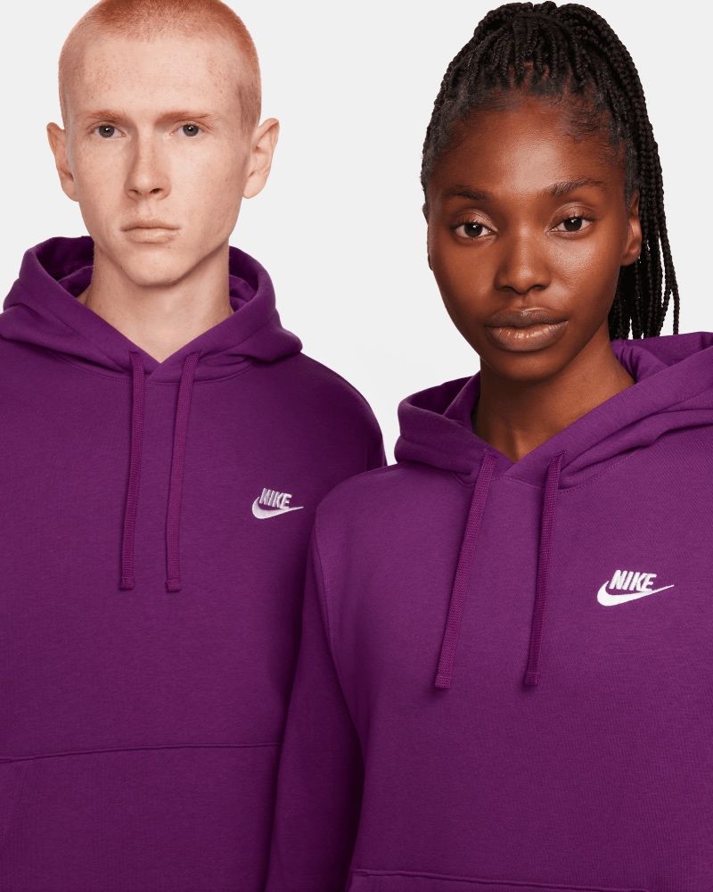 Sweat à capuche Nike Sportswear Club Fleece Violet & Blanc pour homme